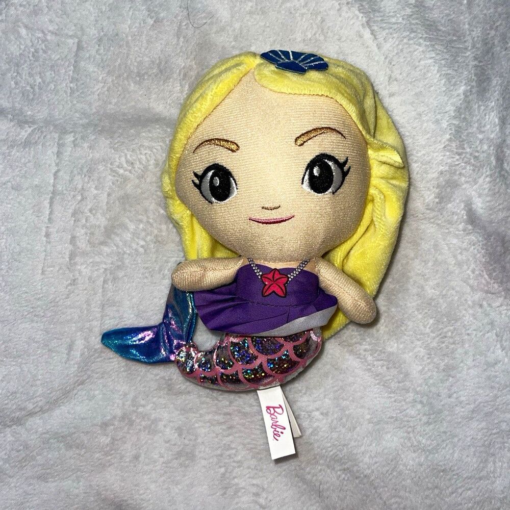 Barbie Dreamtopia Mermaid Plush Soft Body Play Doll, Blonde Hair 7 in
